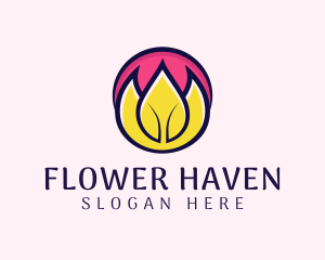 Lotus Flower Leaf  logo design