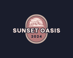 Mountain Sunset Adventure logo design