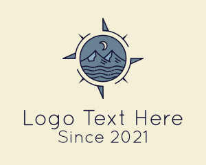 Traveler - Night Nature Compass logo design