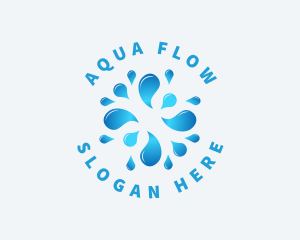 Hydration - Water Splash Droplet logo design