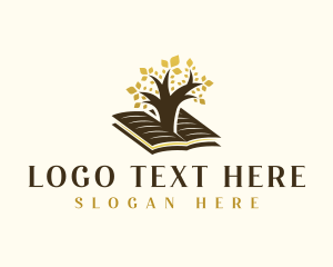 Leaf - Tree Book Knowledge logo design