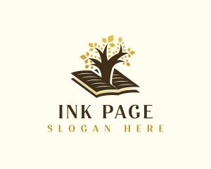 Page - Tree Book Knowledge logo design