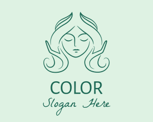 Green Woman Hairdresser Logo