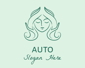 Green Woman Hairdresser Logo
