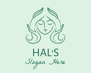 Facial - Green Woman Hairdresser logo design