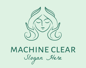 Maiden - Green Woman Hairdresser logo design