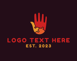 Fun - Colorful Puzzle Hand logo design