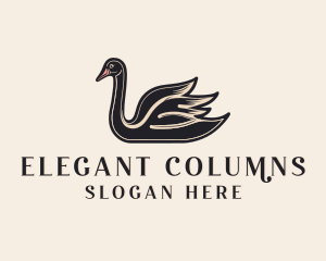 Elegant Swan Birdwatching  logo design