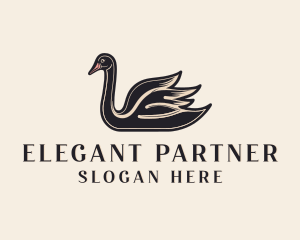 Elegant Swan Birdwatching  logo design