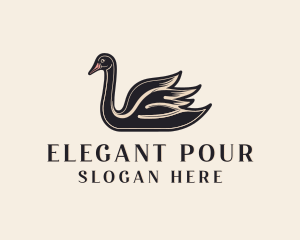 Elegant Swan Birdwatching  logo design