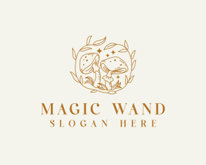 Organic Magical Mushroom logo design