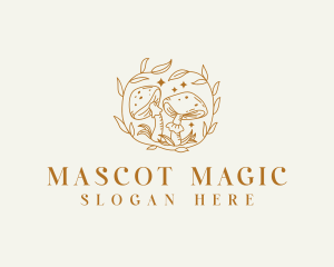 Organic Magical Mushroom logo design