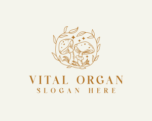 Organic Magical Mushroom logo design