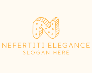 Cute Sponge Letter N logo design