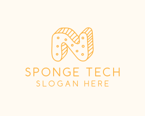 Sponge - Cute Sponge Letter N logo design