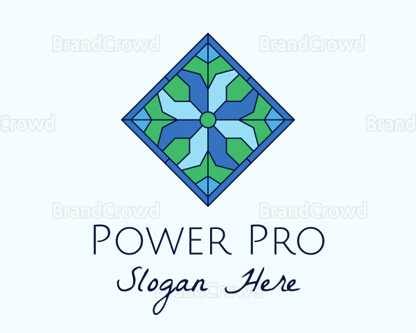 Tile Flower Stained Glass Logo