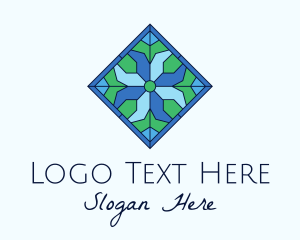 Tile Flower Stained Glass Logo