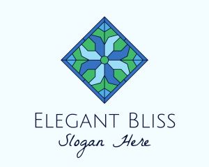 Bloom - Tile Flower Stained Glass logo design