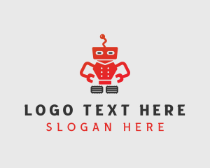 Android - Electrical Cyborg Robot logo design