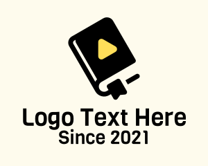 Online Class - Play Button Audiobook logo design