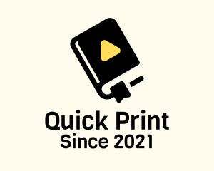 Booklet - Play Button Audiobook logo design