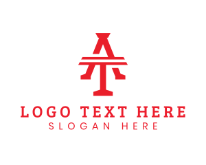Letter At - Modern Arrow Logistics Letter AT logo design