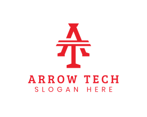 Modern Arrow Logistics Letter AT logo design