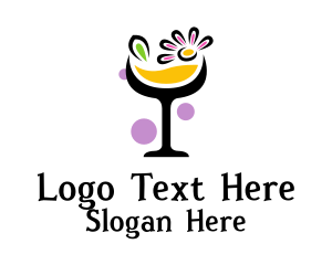 Floral Cocktail Glass Logo