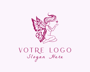 Nude Butterfly Woman Fairy Logo