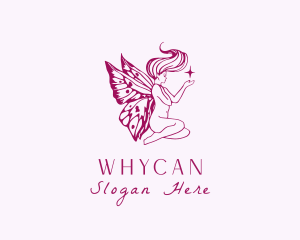 Nude Butterfly Woman Fairy Logo