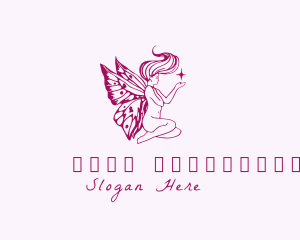 Sexy - Nude Butterfly Woman Fairy logo design
