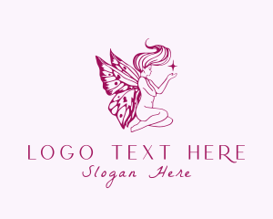 Nude Butterfly Woman Fairy Logo