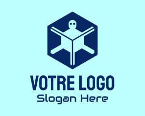Blue Alien Cube  Logo