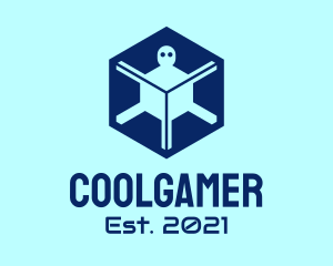 Game Stream - Blue Alien Cube logo design