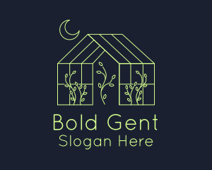 Greenhouse Garden Outline  logo design