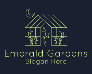 Greenhouse Garden Outline  logo design