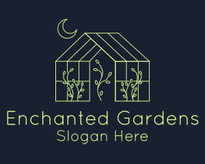 Greenhouse Garden Outline  logo design