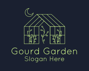 Greenhouse Garden Outline  logo design