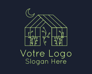 Garden - Greenhouse Garden Outline logo design