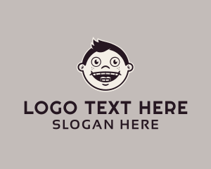 Animated - Smiling Male Face logo design