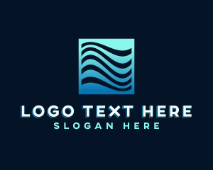 Flow - Water Wave Pattern logo design