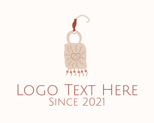 Macrame - Boho Love Earring logo design