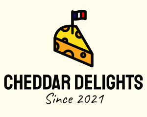 Cheddar - France Cheese Flag logo design