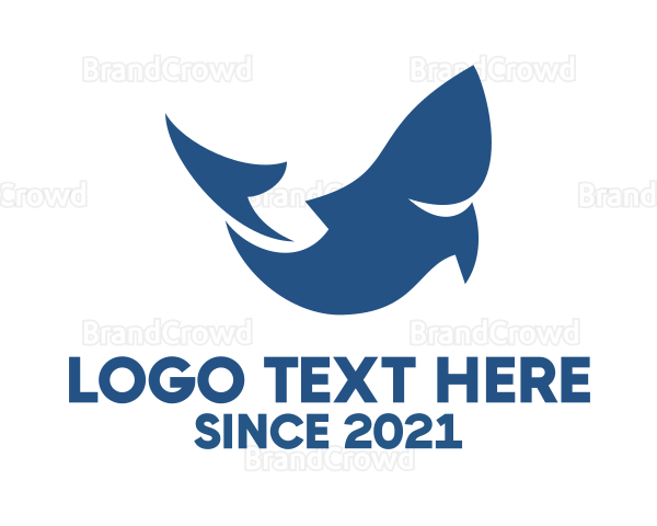 Abstract Blue Fish Logo