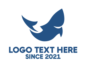 Blue Shark - Abstract Blue Fish logo design
