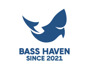 Bass - Abstract Blue Fish logo design