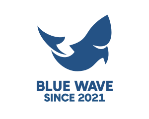 Abstract Blue Fish logo design
