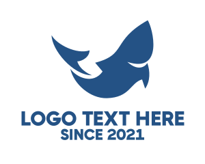 Fisherman - Abstract Blue Fish logo design