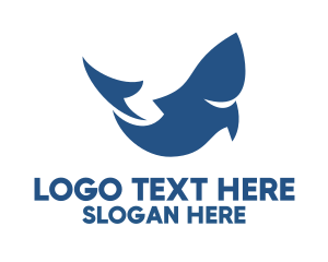 Abstract Blue Fish Logo