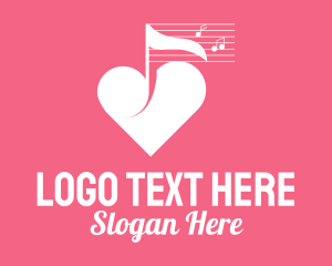 Singer - Heart Music Composer logo design